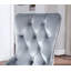 Glam argent et gris foncé 9 pièces ensemble de salle à manger avec chaises à oreilles et dossier capitonné en acrylique-1433458159