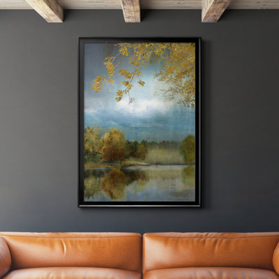Golden Leaves - Peinture sur toile encadrée
