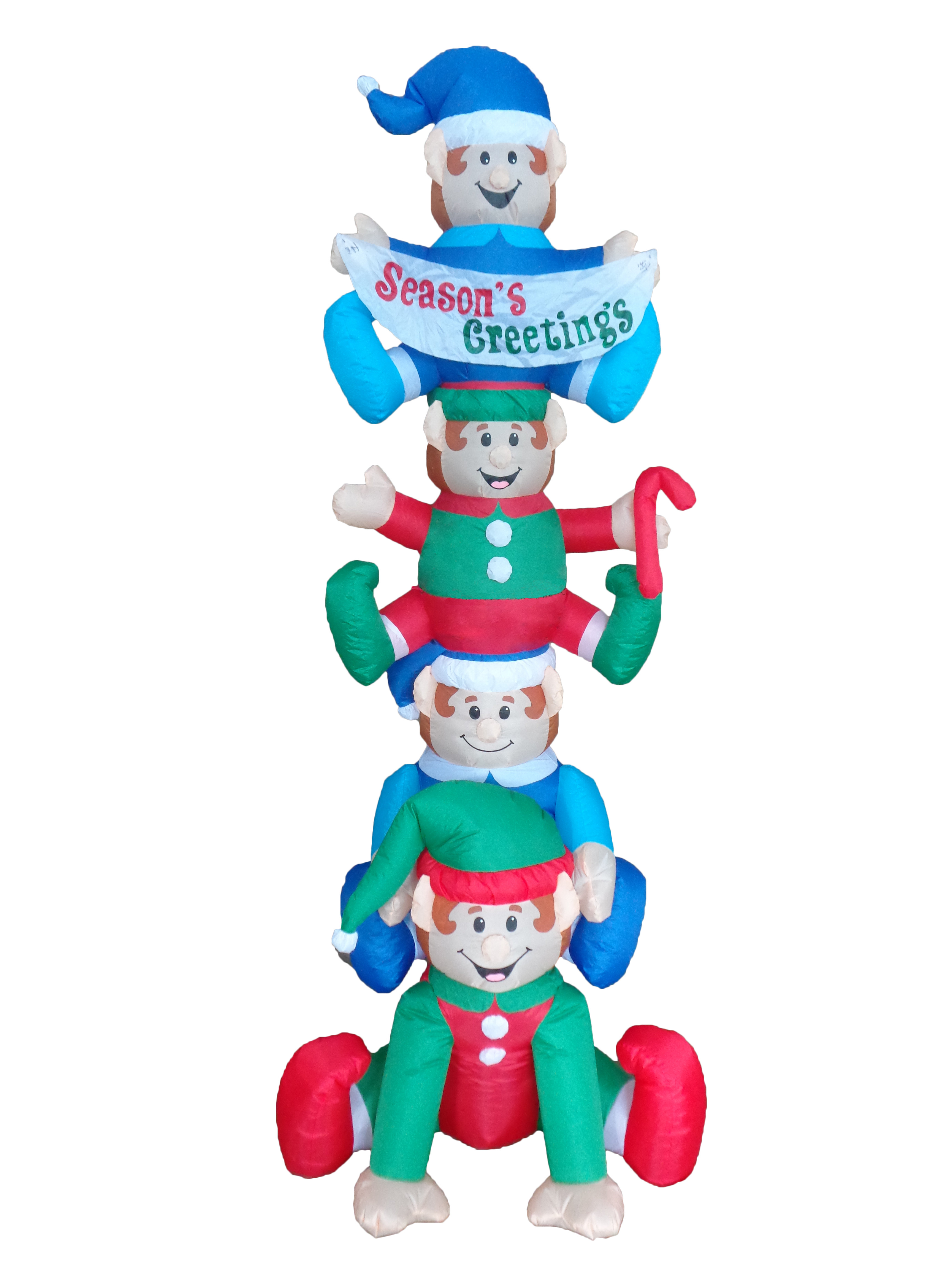 The Holiday Aisle® 8 Foot Tall Tall Christmas Inflatable Stacking Elves