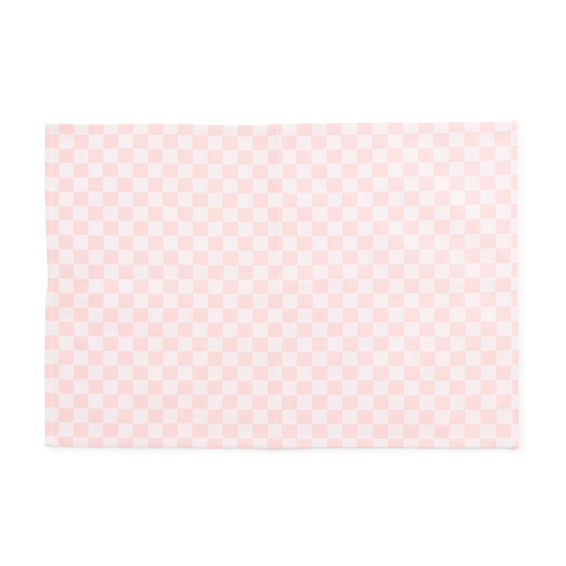 Flax Check Placemat, Set Of 4, Pink