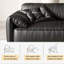 Causeuse-coussin modulable noire en cuir véritable-23077328