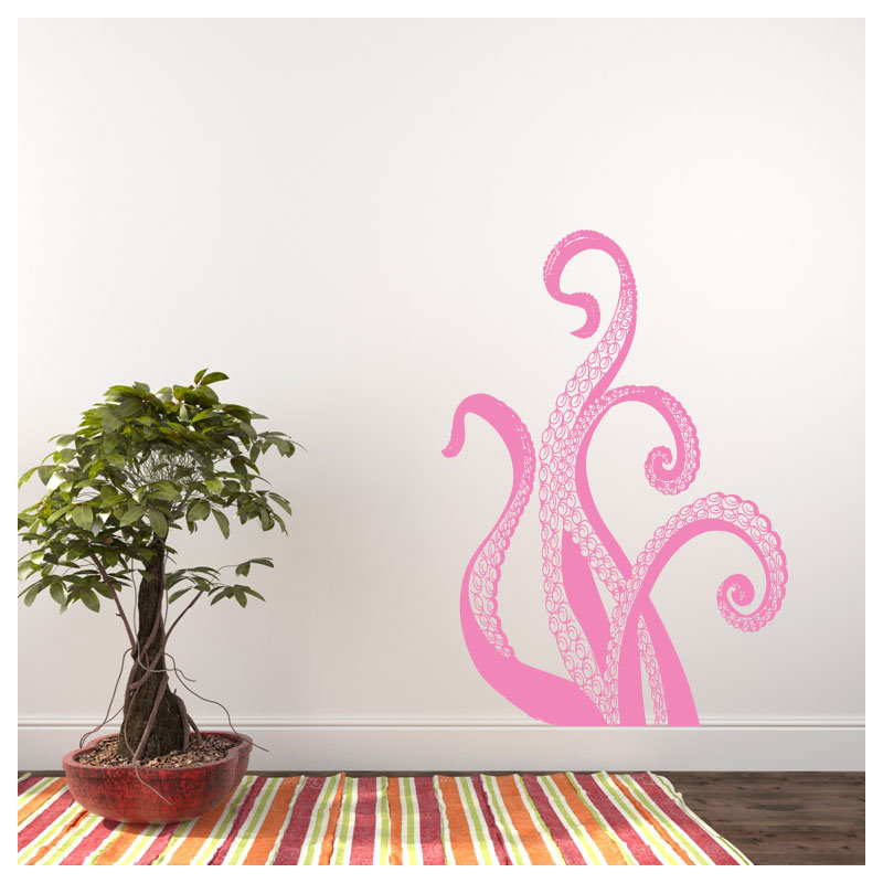Adhésif décoratif pieuvre, Rose tendre