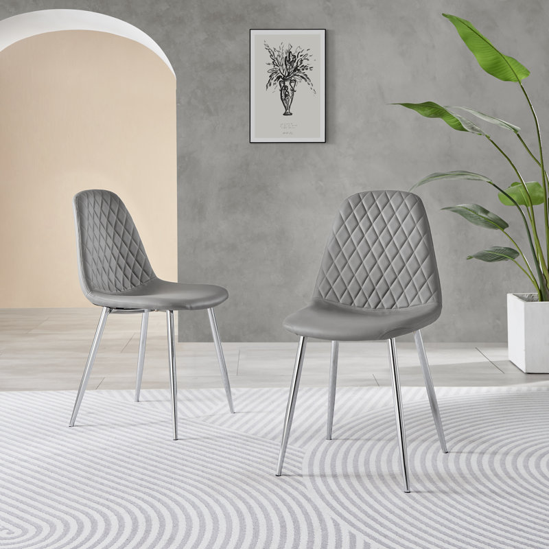 Tierra Dining Set with 4 Chairs, Grey/Silver