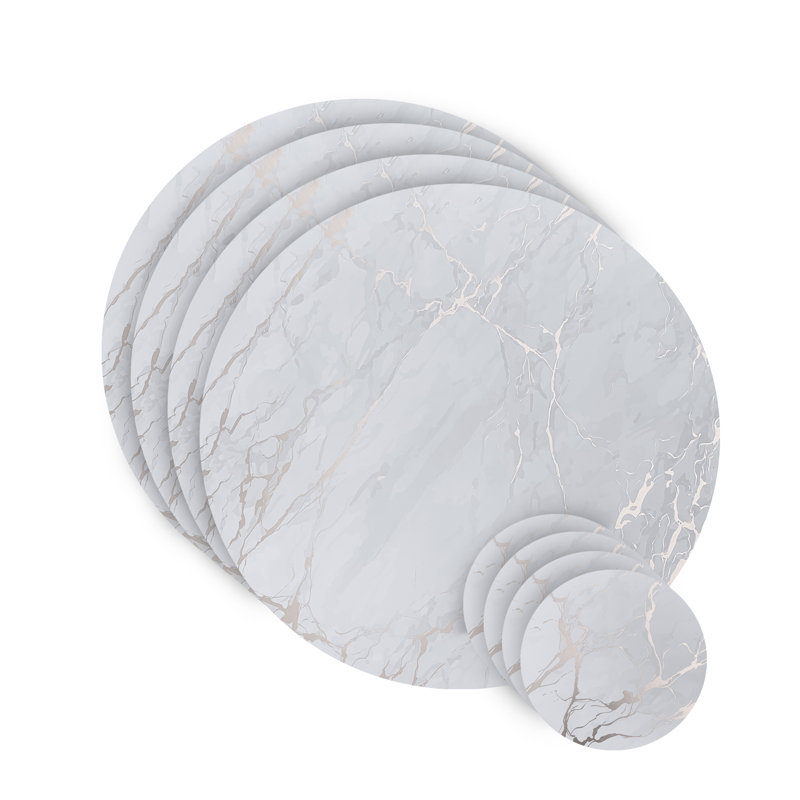 Ensemble de napperons en liège 15 po, Argent