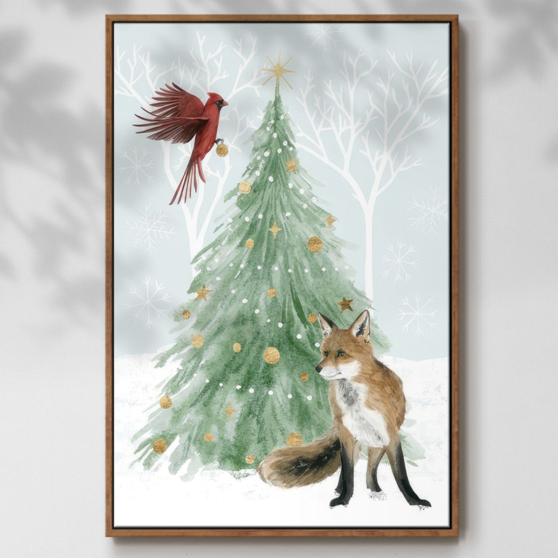 Noël en forêt, collection B, H 41 po x l 27 po x P 1,5 po, Noyer