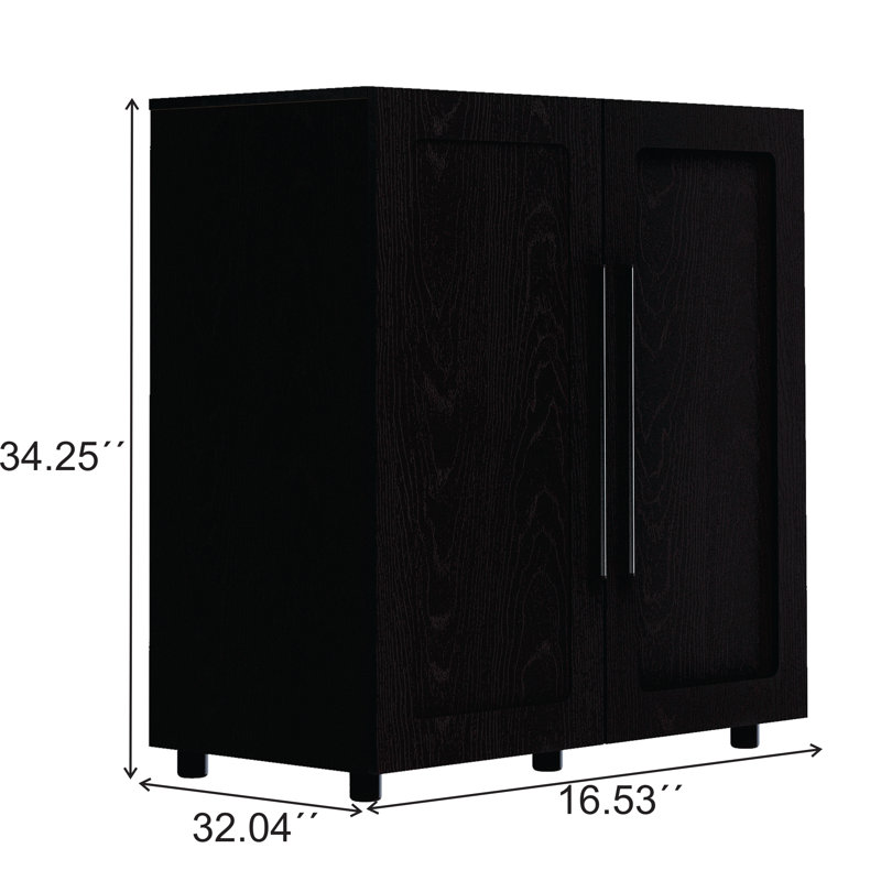 Armoire de rangement Annamaria, Glass Doors, Noir
