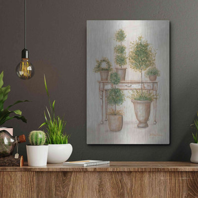 «Potting Bench & Topiaries II» par Pam Britton