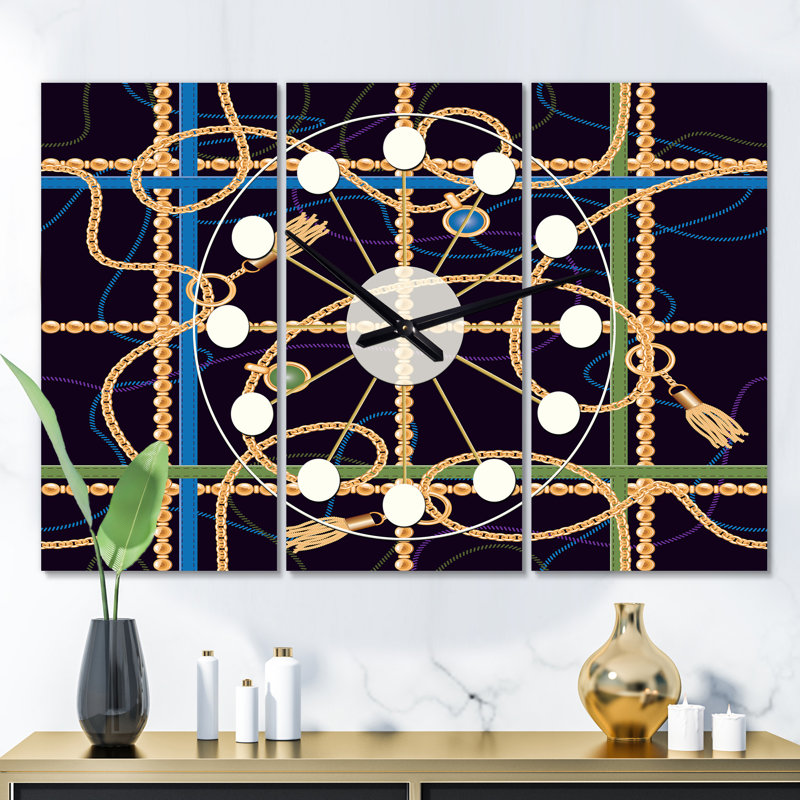 Horloge murale surdimensionnée de chaîne tendance Mid-Century