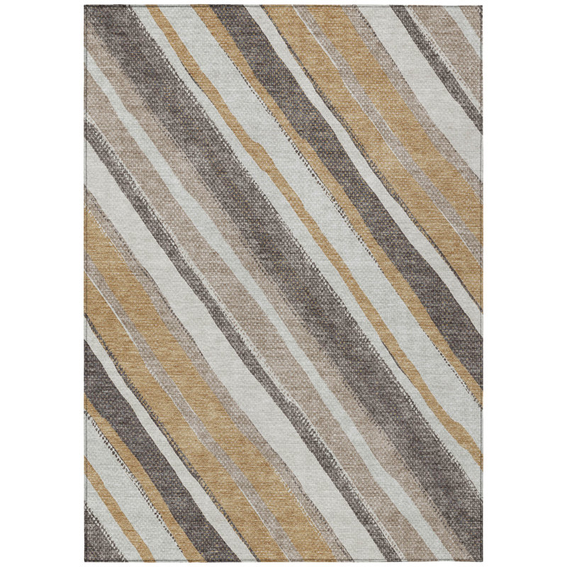 Machine Washable Indoor/Outdoor Jenning ACN2282 Stripes Rug, Rectangle 10' x 14'