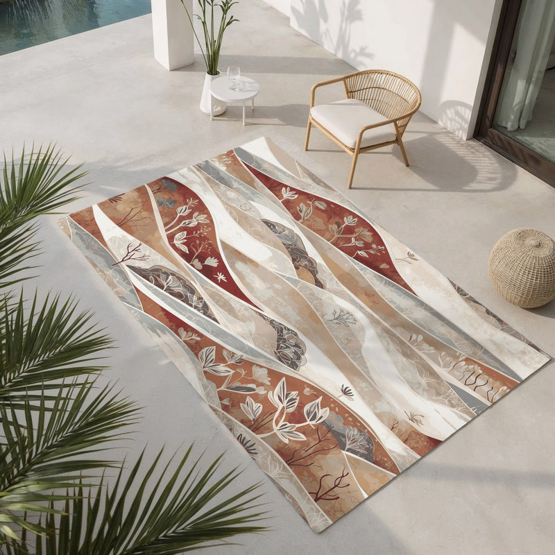 Tapis intérieur et extérieur Ebb Of Light, Rectangle 1 pi 6 po x 2 pi 6 po