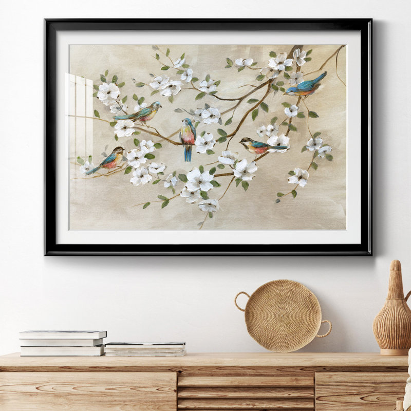 Oiseaux d'une plume - peinture encadrée, H 22,5 po x l 30,5 po x P 1,5 po, Cadre noir