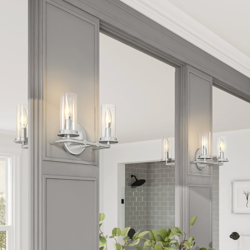 2 - Light Dimmable Vanity Light, Brushed Nickel