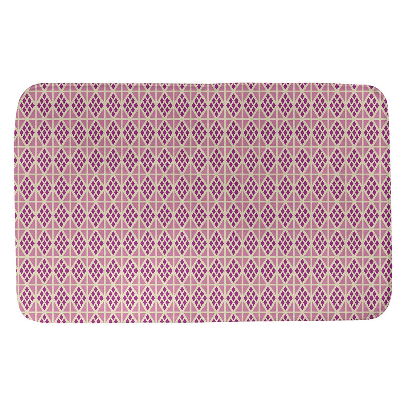 Tapis pour salle de bain diamants Leffel, l 17 po x L 24 po, Mauve