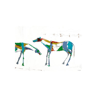Painted Horses Family II Print by Milton Coppo