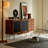 62.99"Modern Minimalist Walnut Sideboard, Large-Capacity Storage