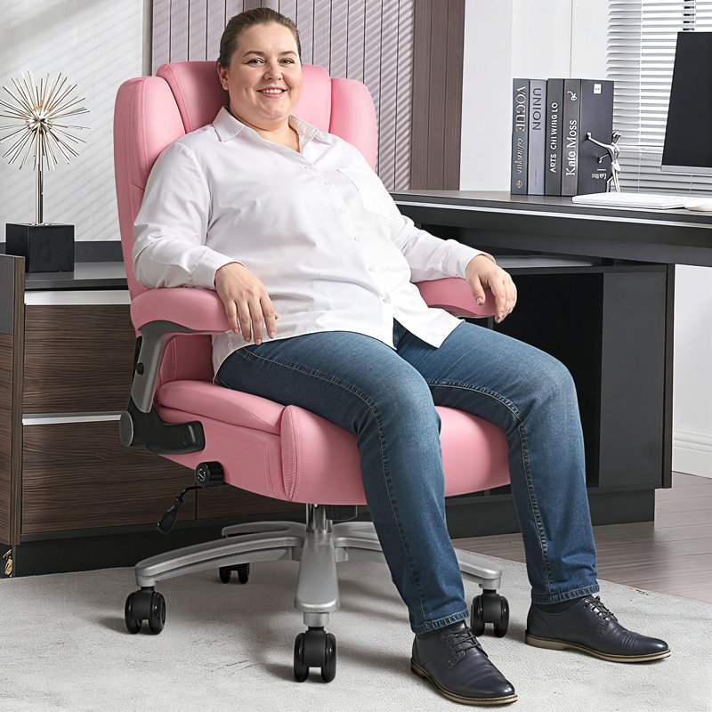 Grande chaise de bureau ergonomique 500 lb, Rose