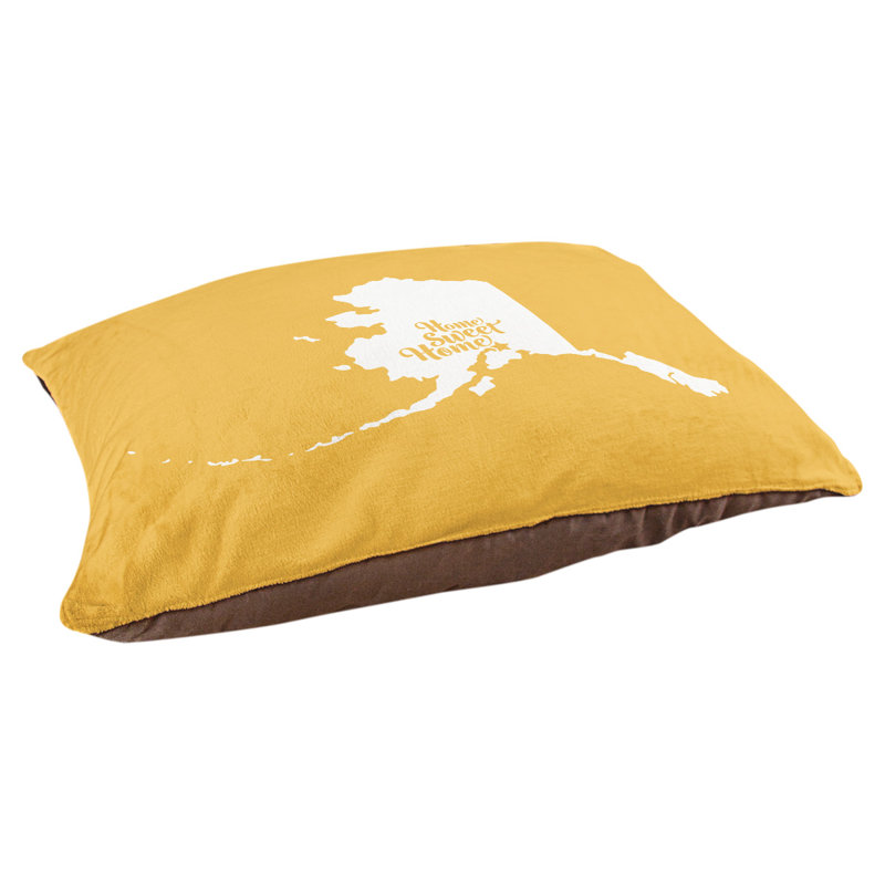 Coussin intérieur pour chien d’intérieur doux ancrage, Grand (l 50 po x P 40 po x H 7 po), Jaune
