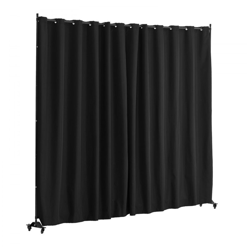 308.6cm W x 245.6cm H Metal Single Panel Room Divider, Black