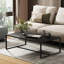 Marble Coffee Table Rectangle Sintered Stone Top Side End Table With Metal Frame-1585449187