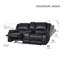Canapé modulaire inclinable de 109 po en similicuir avec rangement et porte-gobelets-1360212349