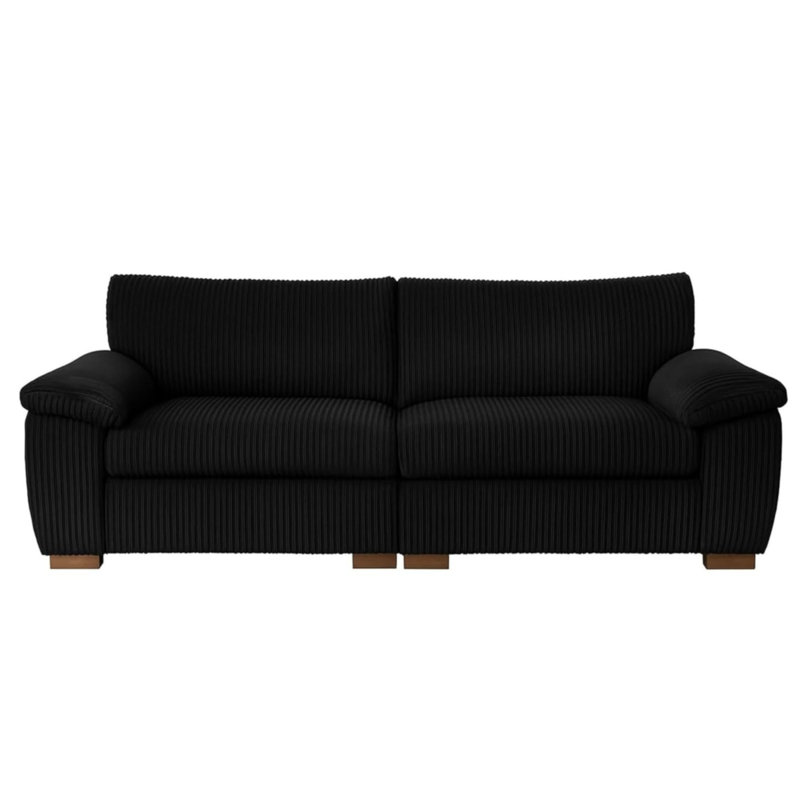 3 Seater Corduroy Sofa, Black