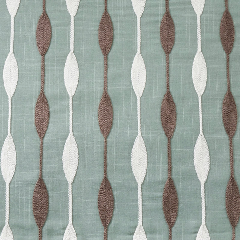 Atropos Modern Embroidery Table Runner, Aqua, 16" x 108"