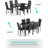 7 - Piece Glass Top Dining Set, Dining Table with 6 Faux Leather Chairs-1546589142-1546589143