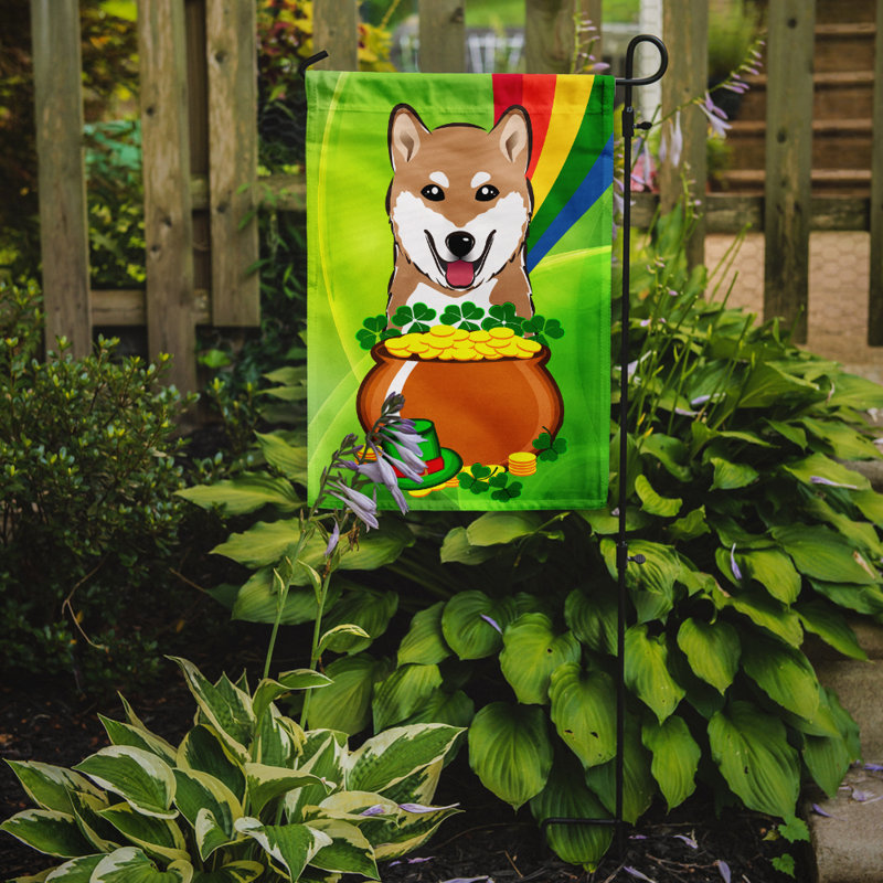 Drapeau de jardin Arella St. Patrick's, Shiba Inu