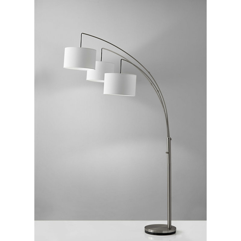 Lampe sur pied à DEL 74 po Harrow, Acier brossé, Blanc