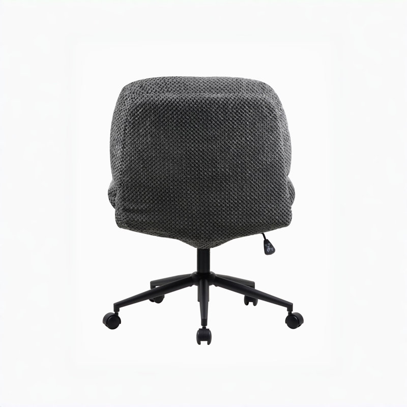 Cross Legged Office Chair On Wheels Adjustable Swivel Wider & Thickened, Gray