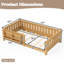 Structure de lit simple avec bibliothèque intégrée, lit plateforme pour enfant Safety Guard, naturel clair-160782272-160782301