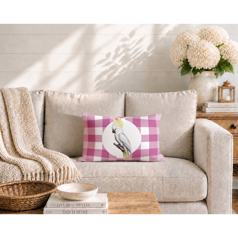Coussin réversible intérieur / extérieur Cockatoo, 20 po x 14 po, Magenta