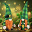 Ensemble de décorations de gnome de la Saint-Patrick, figurines de gnome en peluche avec chapeau trèfle, décorations de table à plateaux à plusieurs niveaux pour le printemps