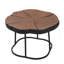 Table basse irrégulière, plateau MGO moderne de 27 po avec base en bois naturel et métal noir, table de centre artisanale industrielle d'une capacité de 132 lb pour le salon