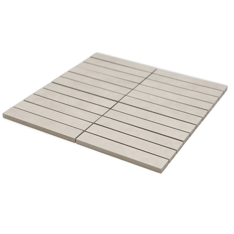 Foundry Concrete 1" x 6" Porcelain Mosaic Wall and Floor Tile, Taupe