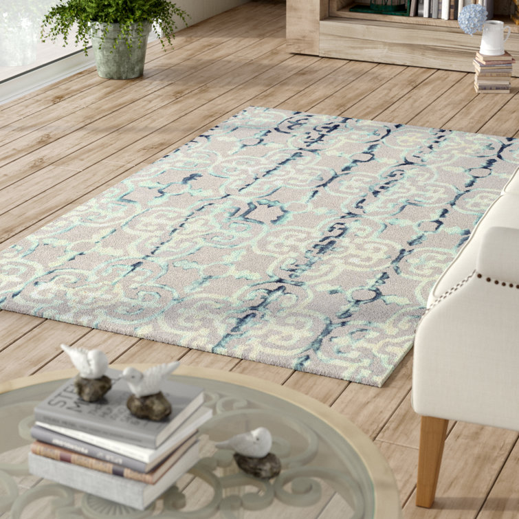 Budde Hand Tufted Wool Geometric Rug