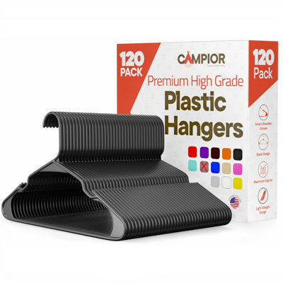 Premium Clothes Hangers  Space-Saving Slim Design, Lightweight and Durable Plastic with Smart Shoulder Grooves, Versatile Usage for Organizing Laundry, Coats, and Clothes