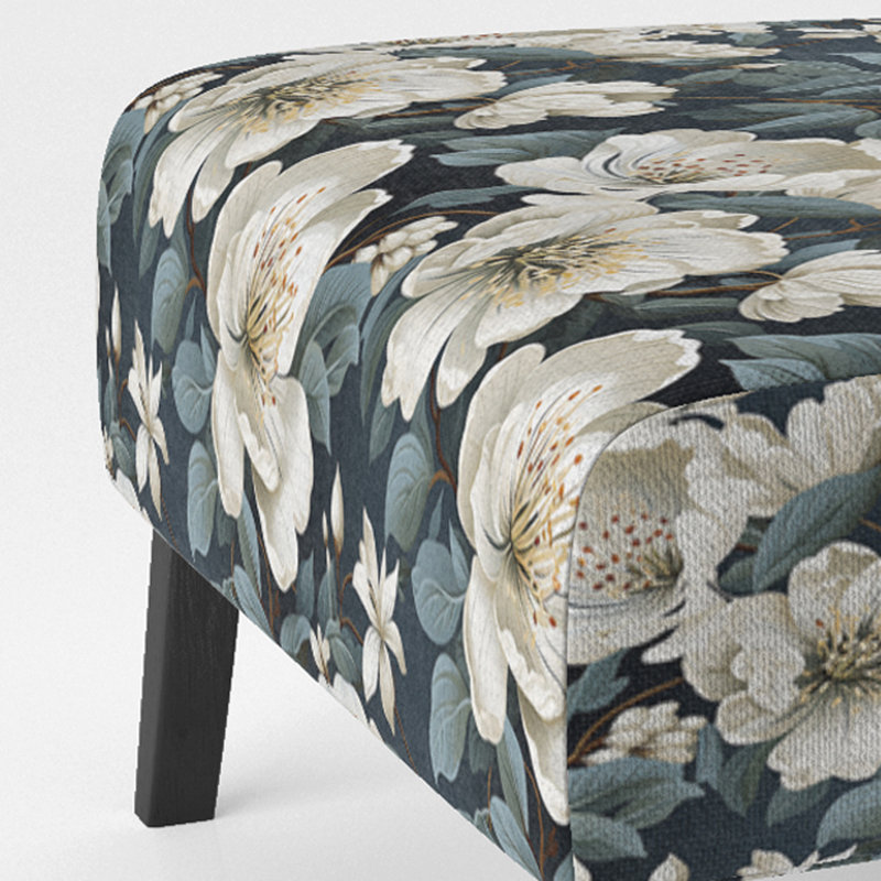 Rustic Victorian Brocade Victorian Motif - Chaise d'appoint de chalet rembourrée à motif floral