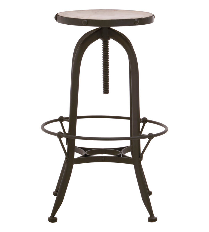 Counter Stool with Metal Frame, White/Black