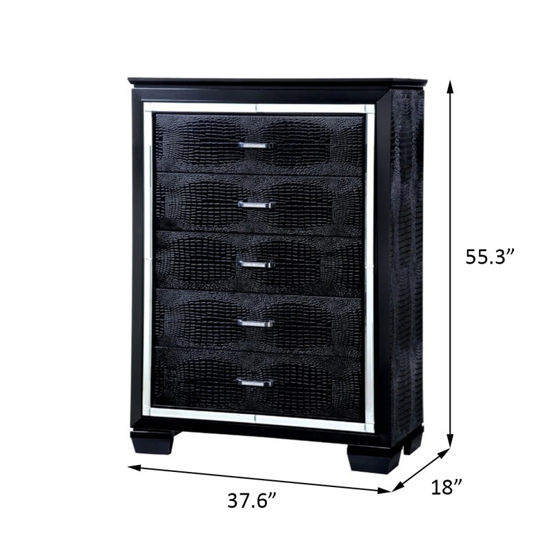 Commode contemporaine Bellanova, noir, Noir