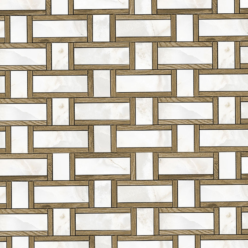Mélange de mosaïques rectangulaires, Brun