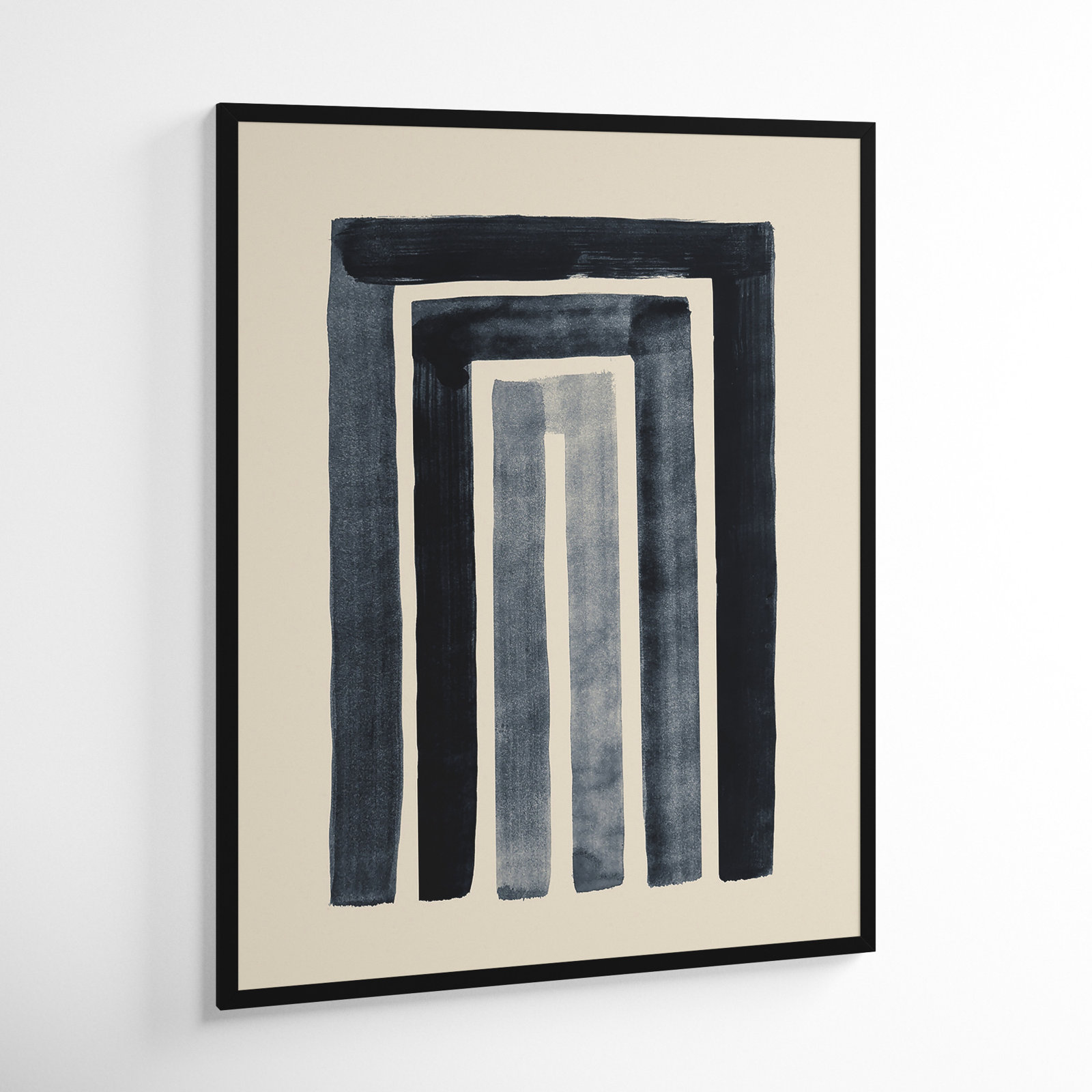 Nima "Modern Abstract Rainbow" Print, Black Framed, 41" H x 33" W
