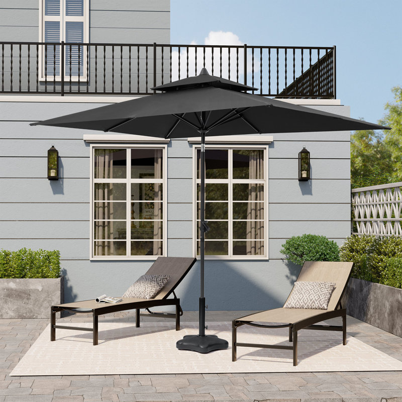 Parasol de marché rectangulaire 10 pi sans base lestée Delray, Noir