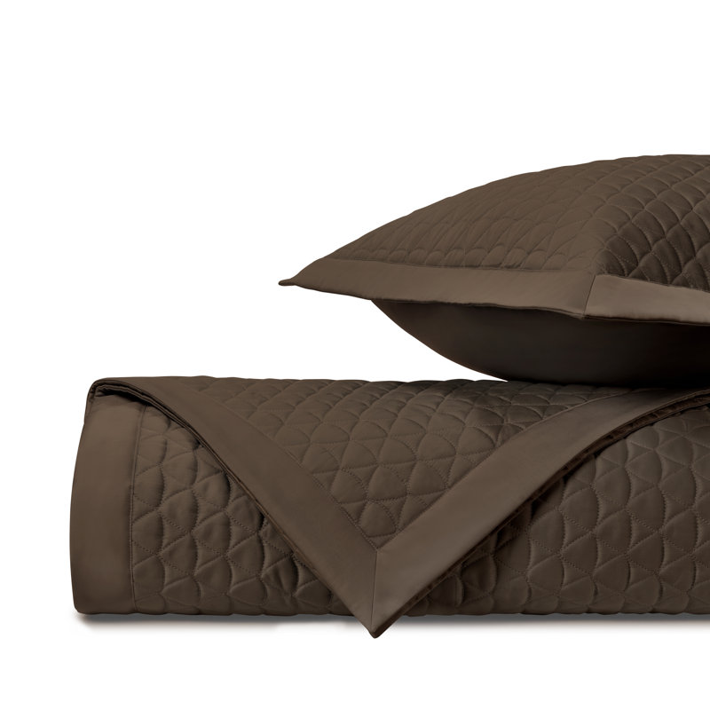 Anastasia Coverlet / Bedspread Set, California King Coverlet/Bedspread + 2 Shams, Chocolate