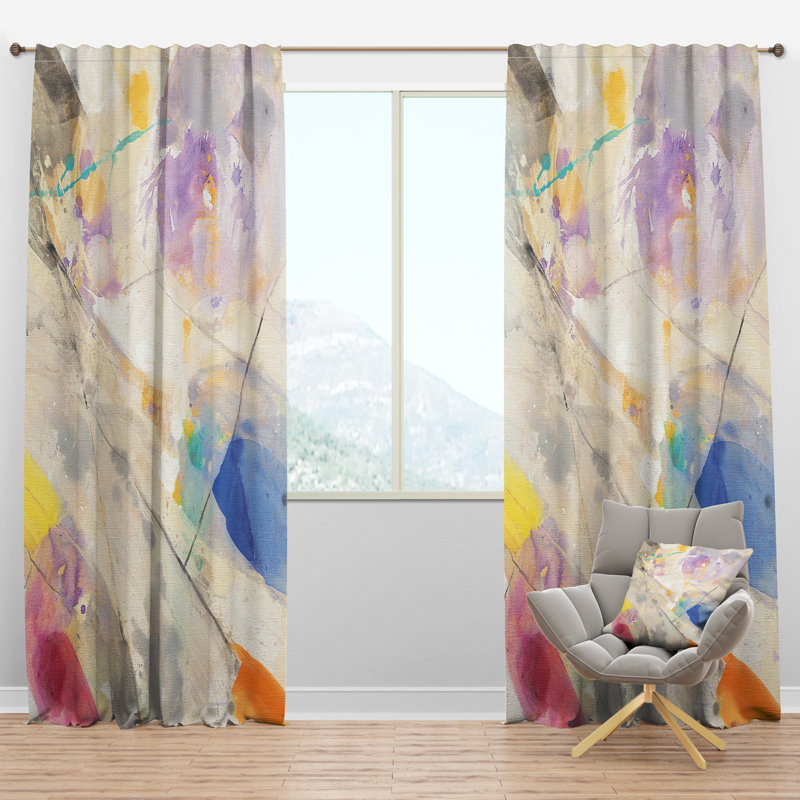Panneau de rideau simple semi-transparent Spring Modern Minimalist Confetti I - Abstract, l 52 po x L 84 po