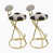 Beige/Black Geometric Seat/ Gold Frame