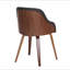 Chaise d'appoint Mid-Century moderne en bois de noyer et similicuir-132918746-132918744