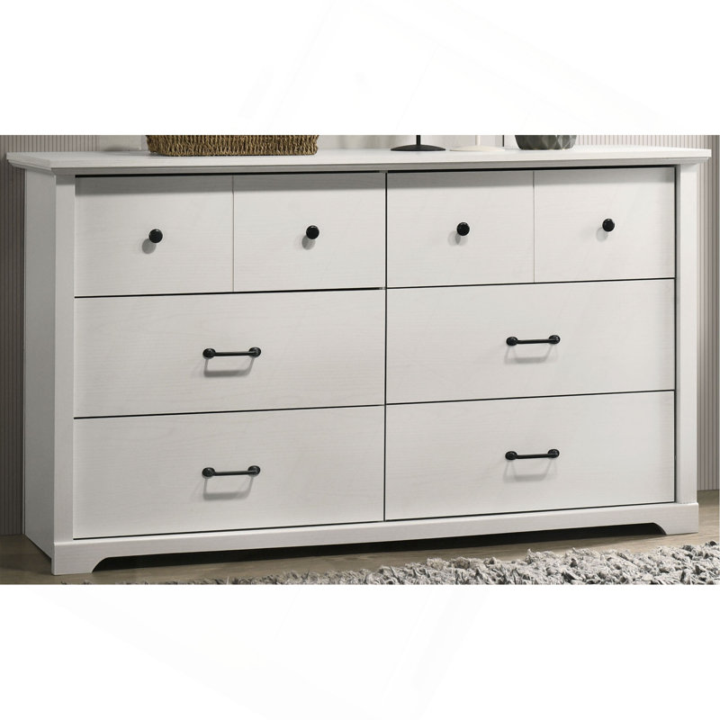 Commode à tiroirs et commode avec poignées, Blanc