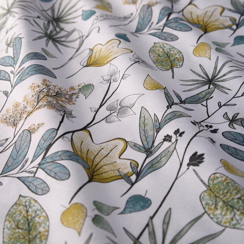 Kew Duvet Cover Set Polycotton Floral Duvet Cover with Pillowcases, Natural, Single Duvet Cover + 1 Pillowcase