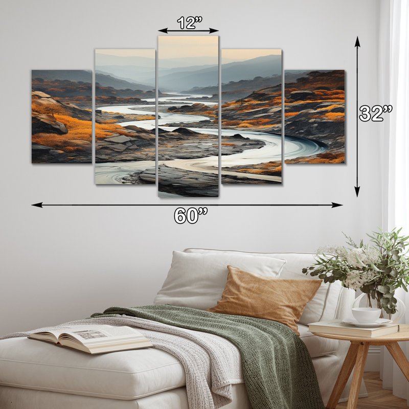 Impression sur toile, 5 panneaux,